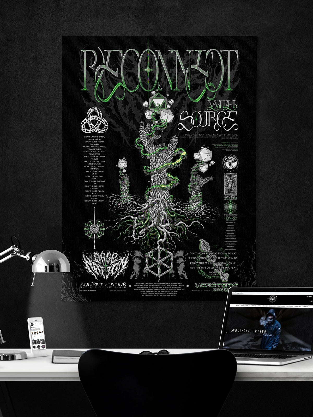 RECONNECT WITH SOURCE V2 ✦ YANTRART x RAGE NATION ✦ Limited Edition Canvas Canvas