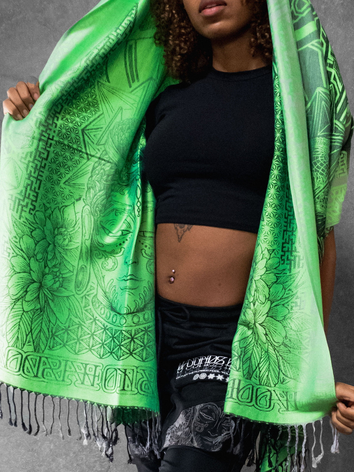 WOUNDS TO WISDOM • Yantrart x Rage Nation • UV-Reactive Gradient Shawl Shawls