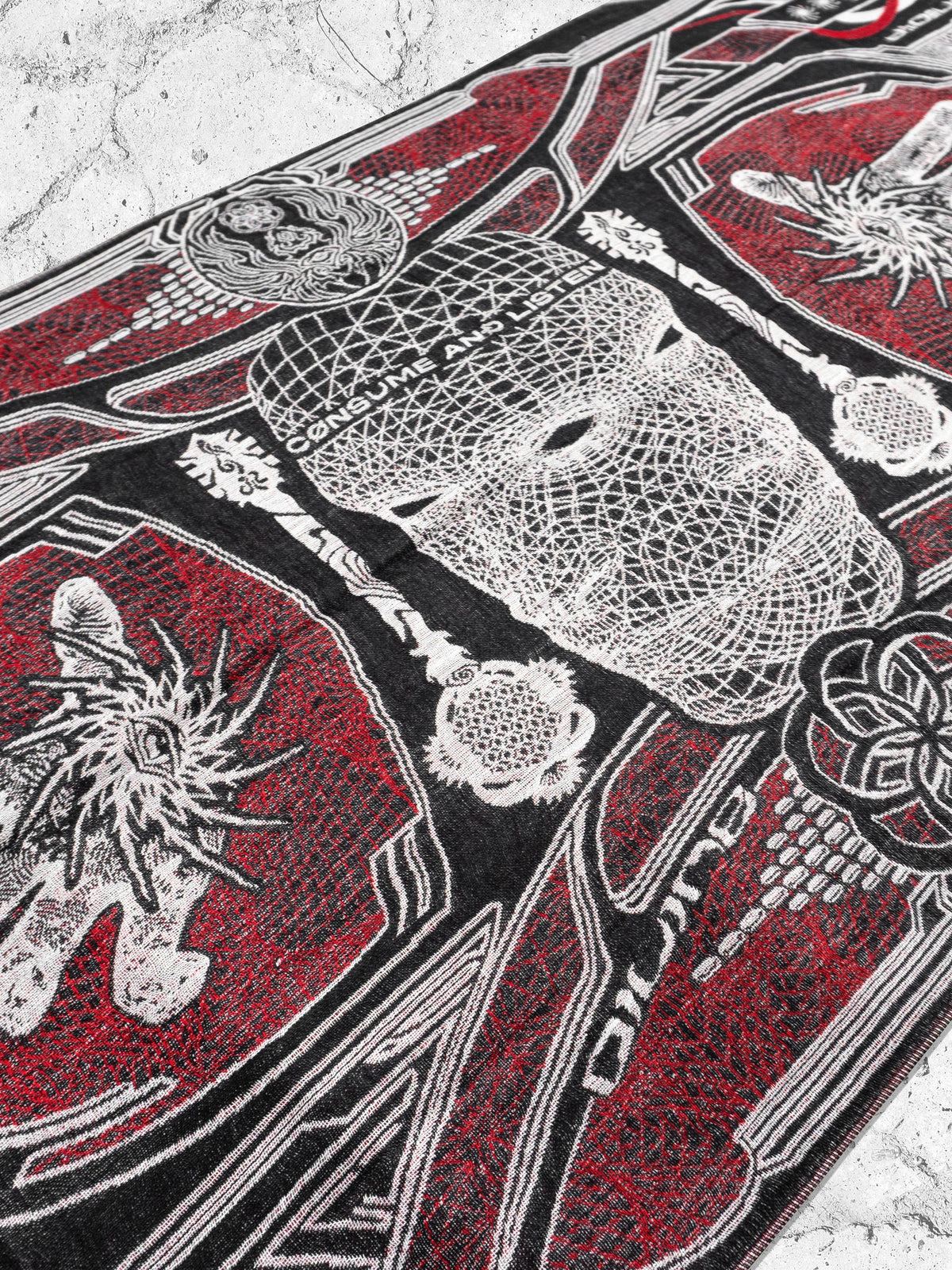 RESTOCKED ✦ GOLDEN TEACHERS V1 • RUBY • UV-Reactive Festival Shawl/Scarf Shawl