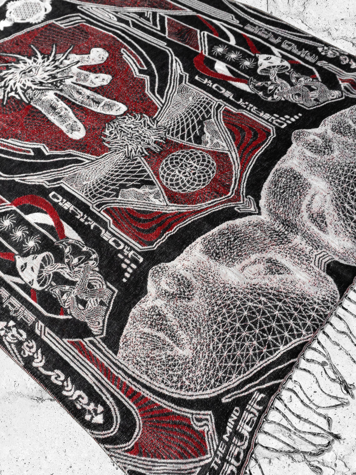 RESTOCKED ✦ GOLDEN TEACHERS V1 • RUBY • UV-Reactive Festival Shawl/Scarf Shawl