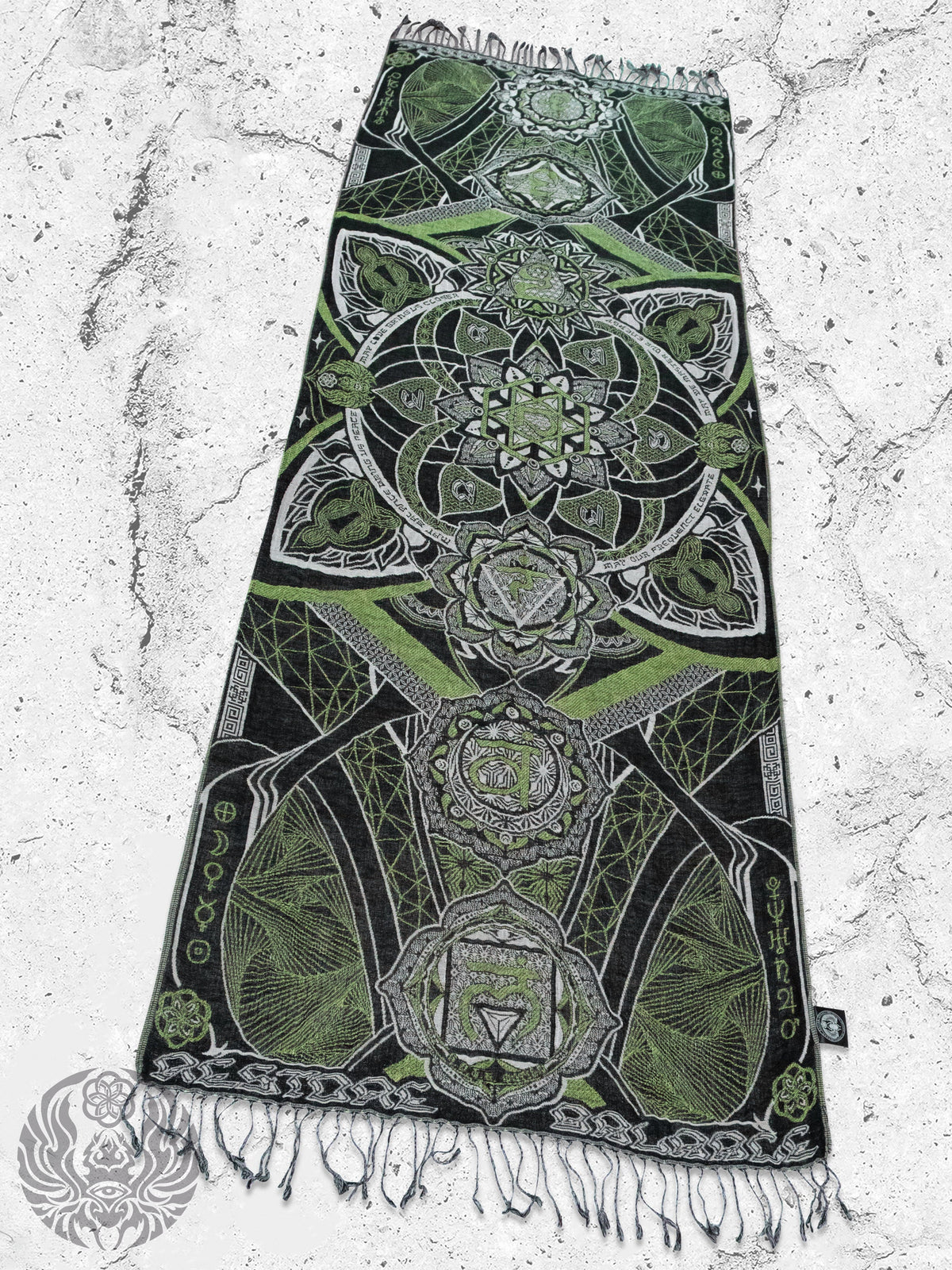 NEW RELEASE • HARMONY HEALS • UV-REACTIVE GREEN MINT • Festival Shawl/Scarf Shawl