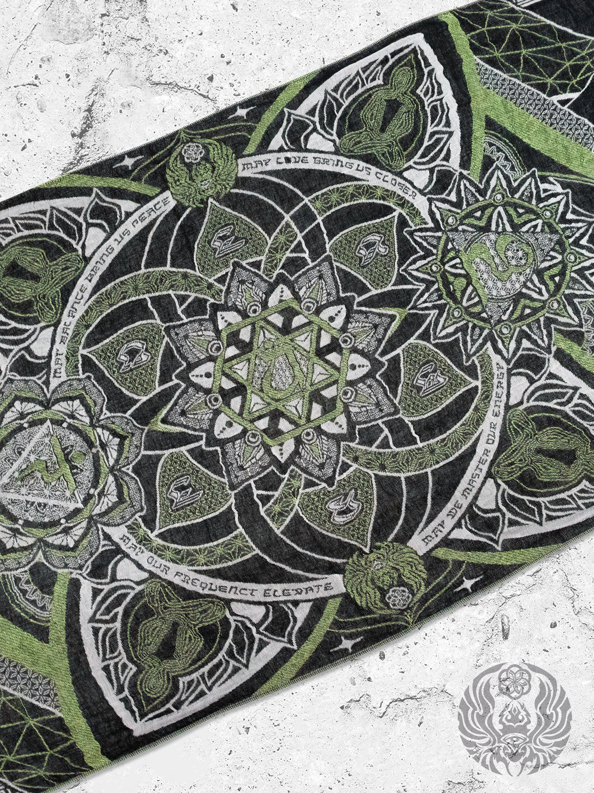NEW RELEASE • HARMONY HEALS • UV-REACTIVE GREEN MINT • Festival Shawl/Scarf Shawl