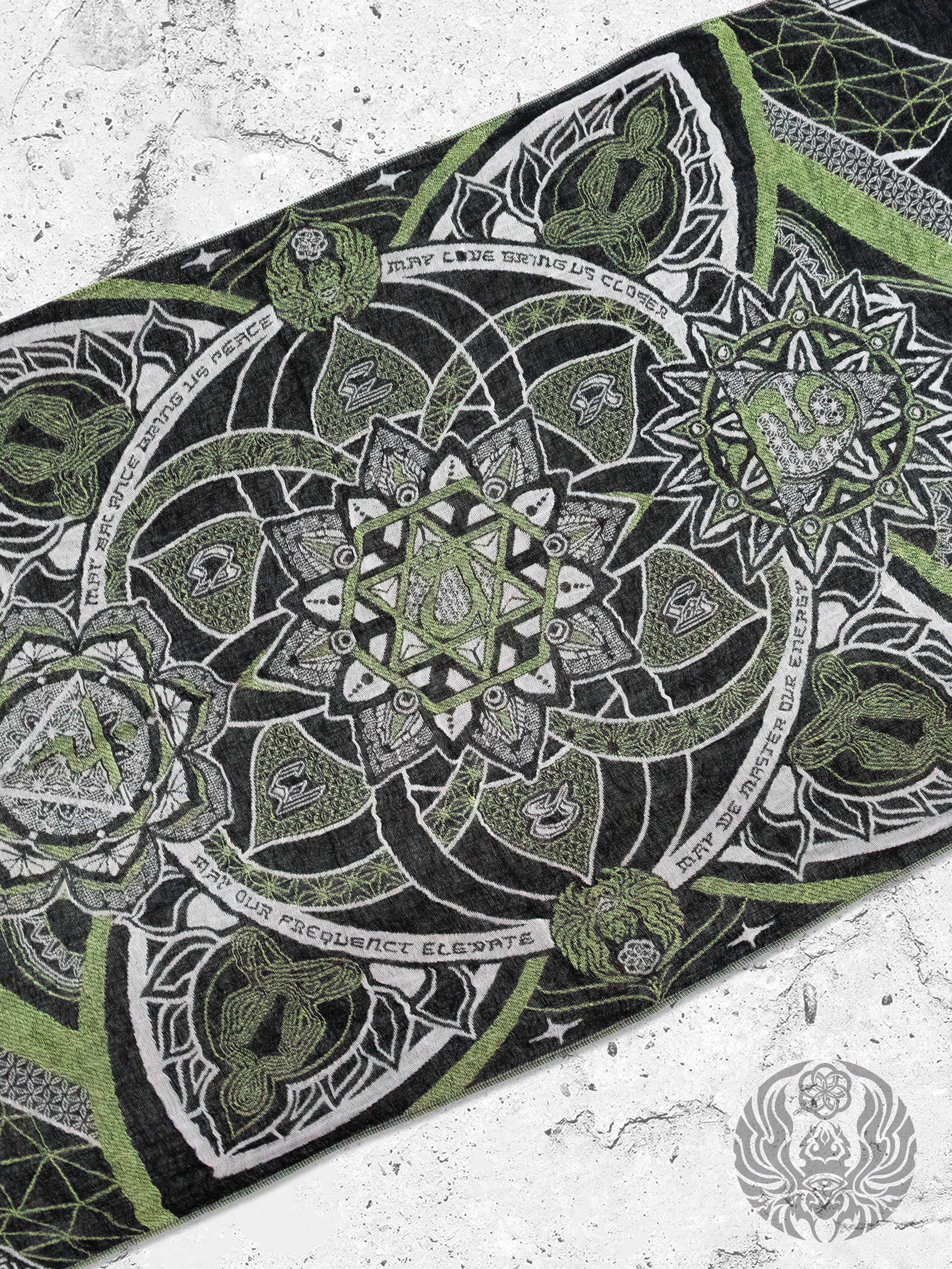 NEW RELEASE • HARMONY HEALS • UV-REACTIVE GREEN MINT • Festival Shawl/Scarf Shawl