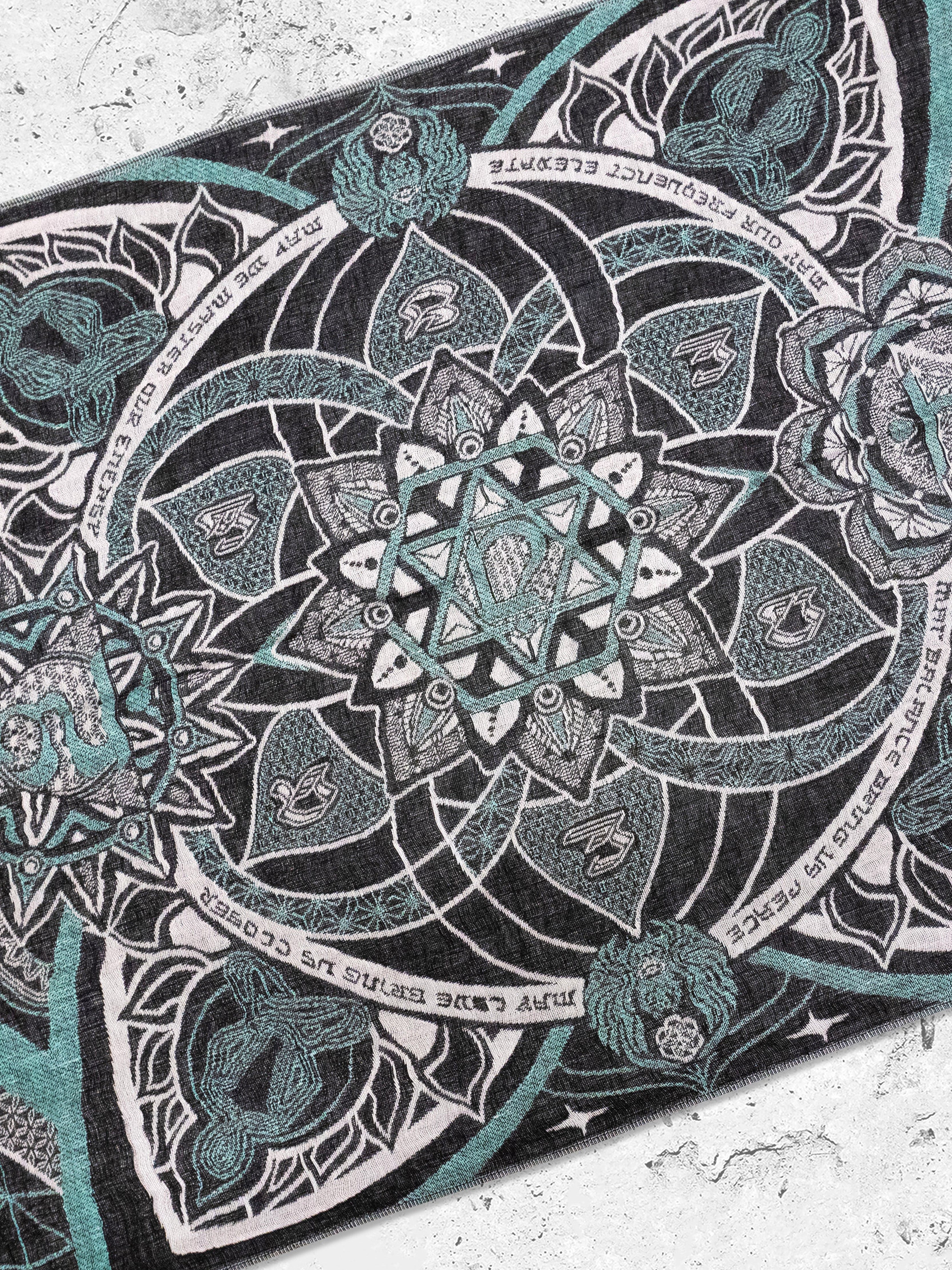 RESTOCKED ✦ HARMONY HEALS • UV REACTIVE TEAL • Festival Shawl/Scarf Shawl