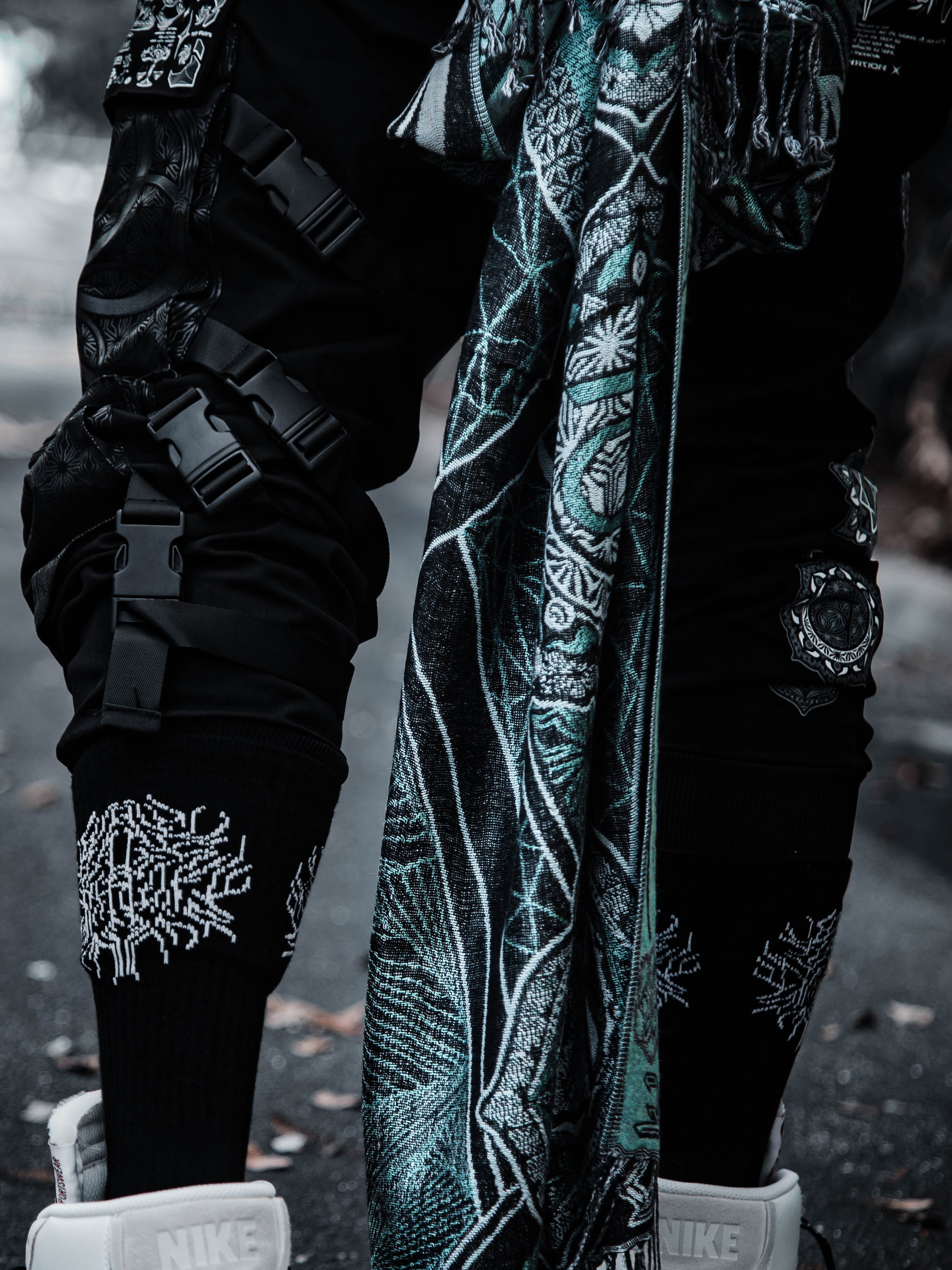 RESTOCKED ✦ HARMONY HEALS • UV REACTIVE TEAL • Festival Shawl/Scarf Shawl