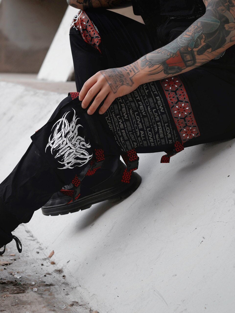 PROTECTED BY INTENT V1 ✦ RED/BLACK ✦ TACTICAL JOGGERS Tacticals