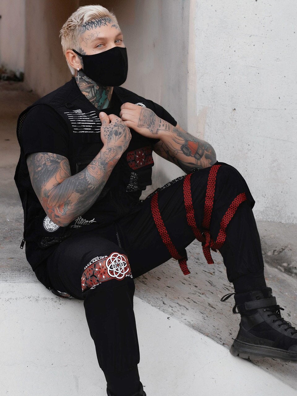 PROTECTED BY INTENT V1 ✦ RED/BLACK ✦ TACTICAL JOGGERS Tacticals