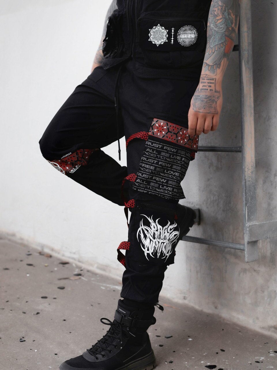 PROTECTED BY INTENT V1 ✦ RED/BLACK ✦ TACTICAL JOGGERS Tacticals