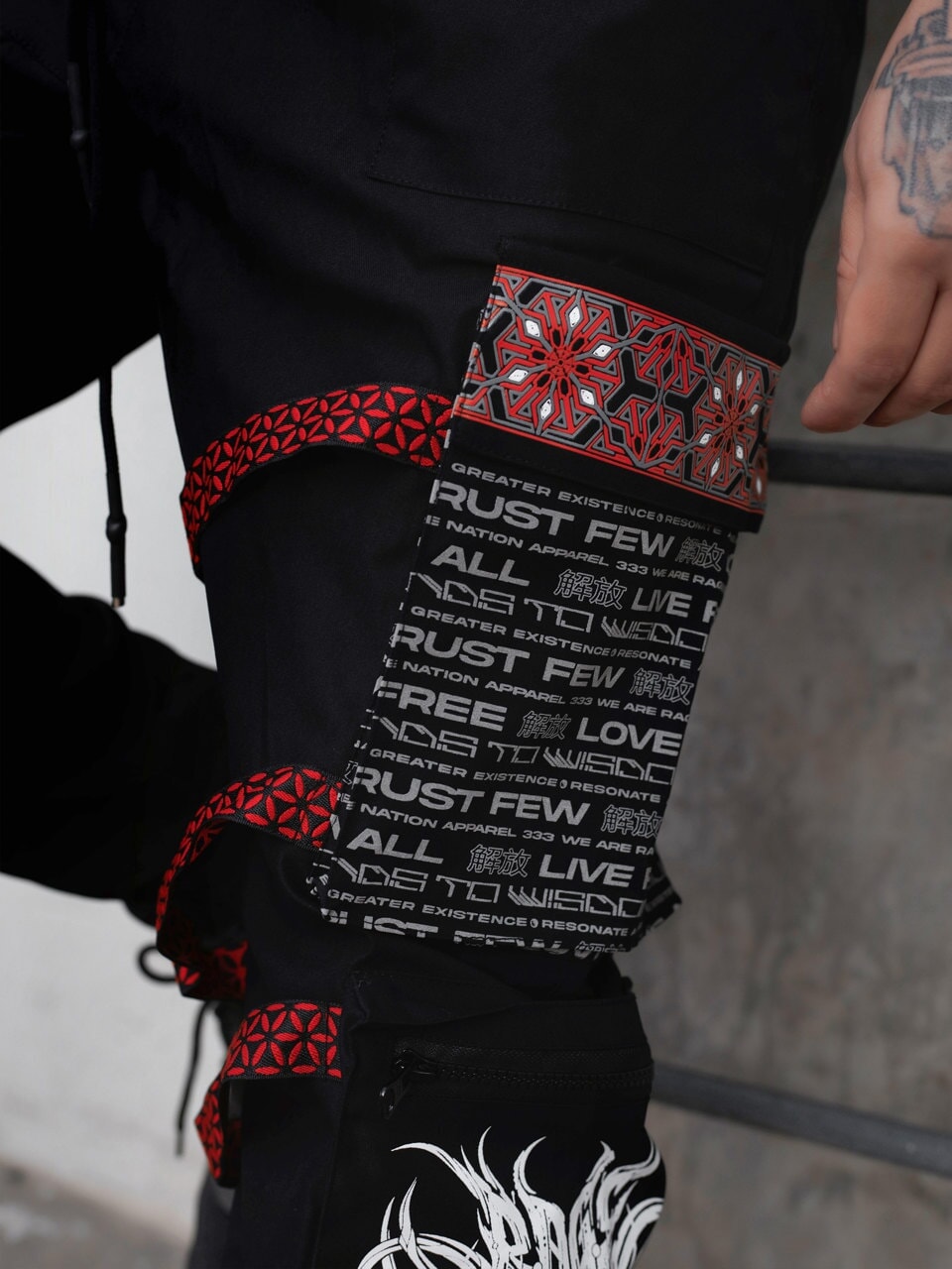 PROTECTED BY INTENT V1 ✦ RED/BLACK ✦ TACTICAL JOGGERS Tacticals