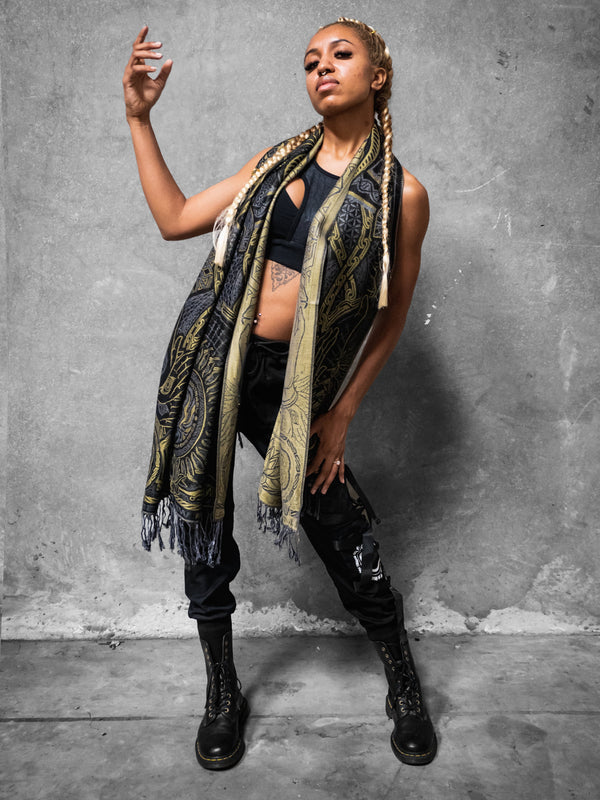 PROTECTED BY INTENT ✦ GOLD ✦ FESTIVAL SHAWL Shawls