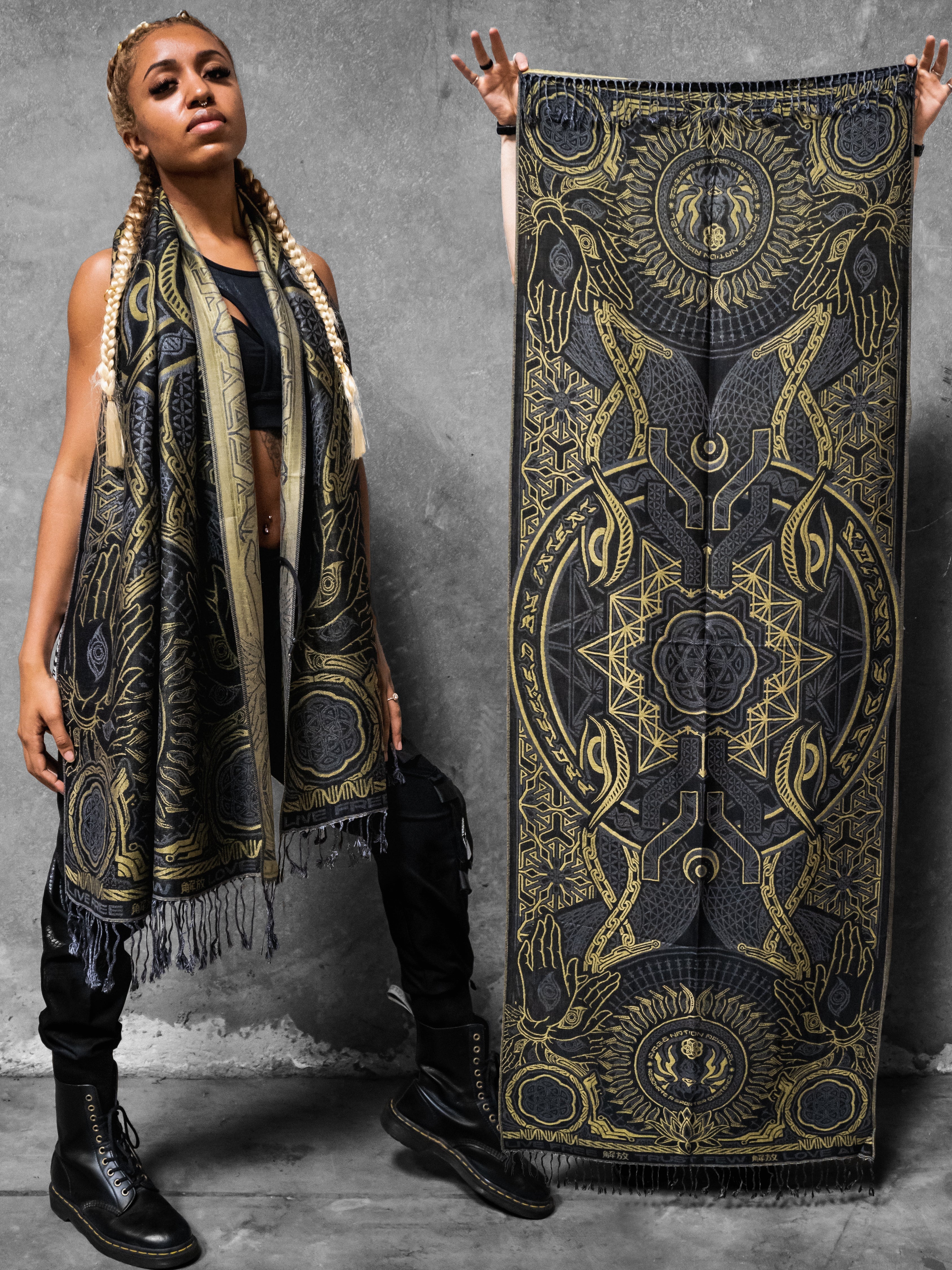 PROTECTED BY INTENT ✦ GOLD ✦ FESTIVAL SHAWL Shawls