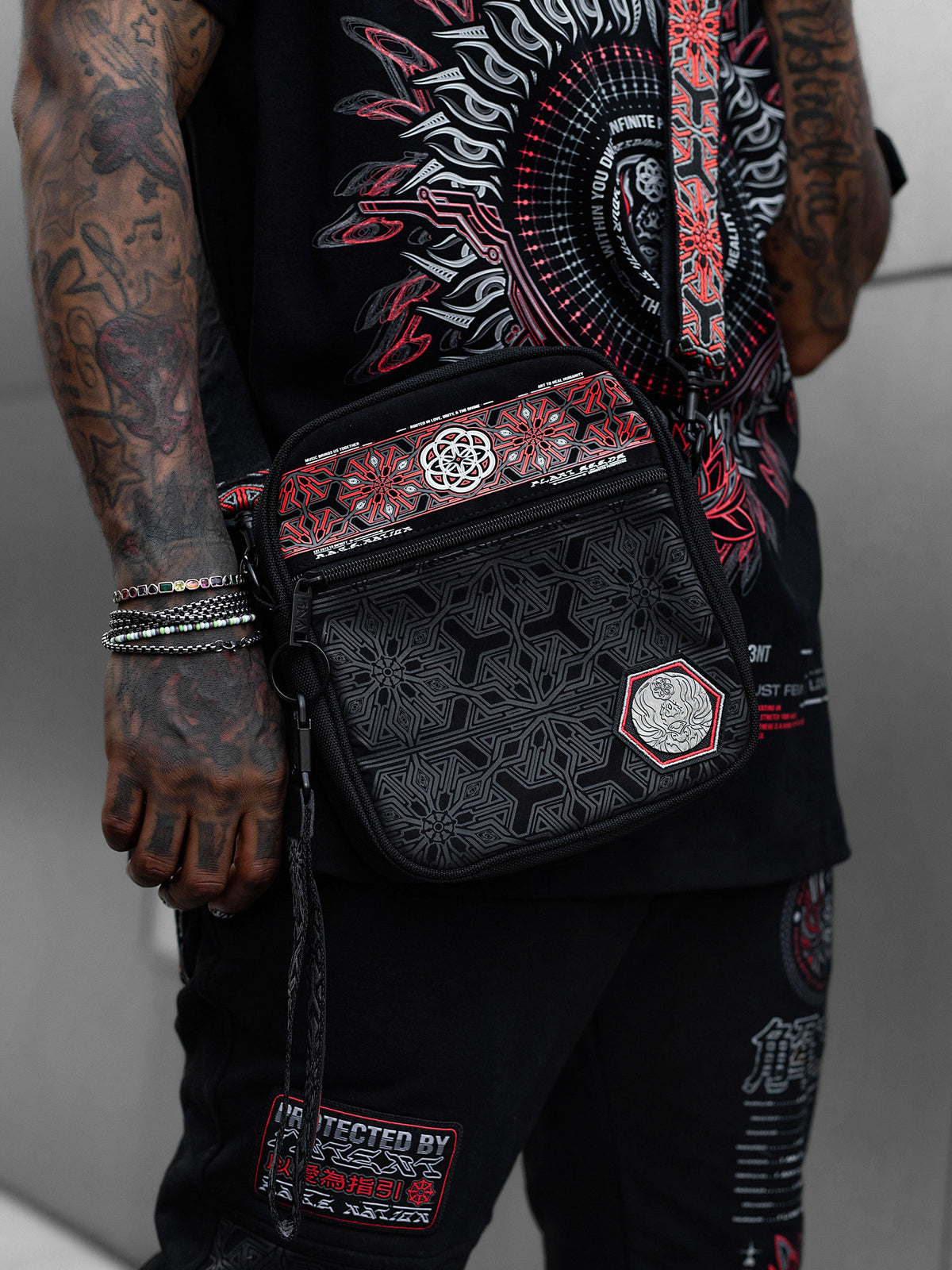 PROTECTED BY INTENT ✦ Double-Sided / Reflective Print ✦ SHOULDER BAG Shoulder Bag