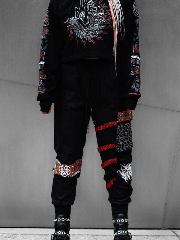 PROTECTED BY INTENT V1 ✦ DESIGN 004 ✦ RED/BLACK ✦ TACTICAL JOGGERS Tacticals