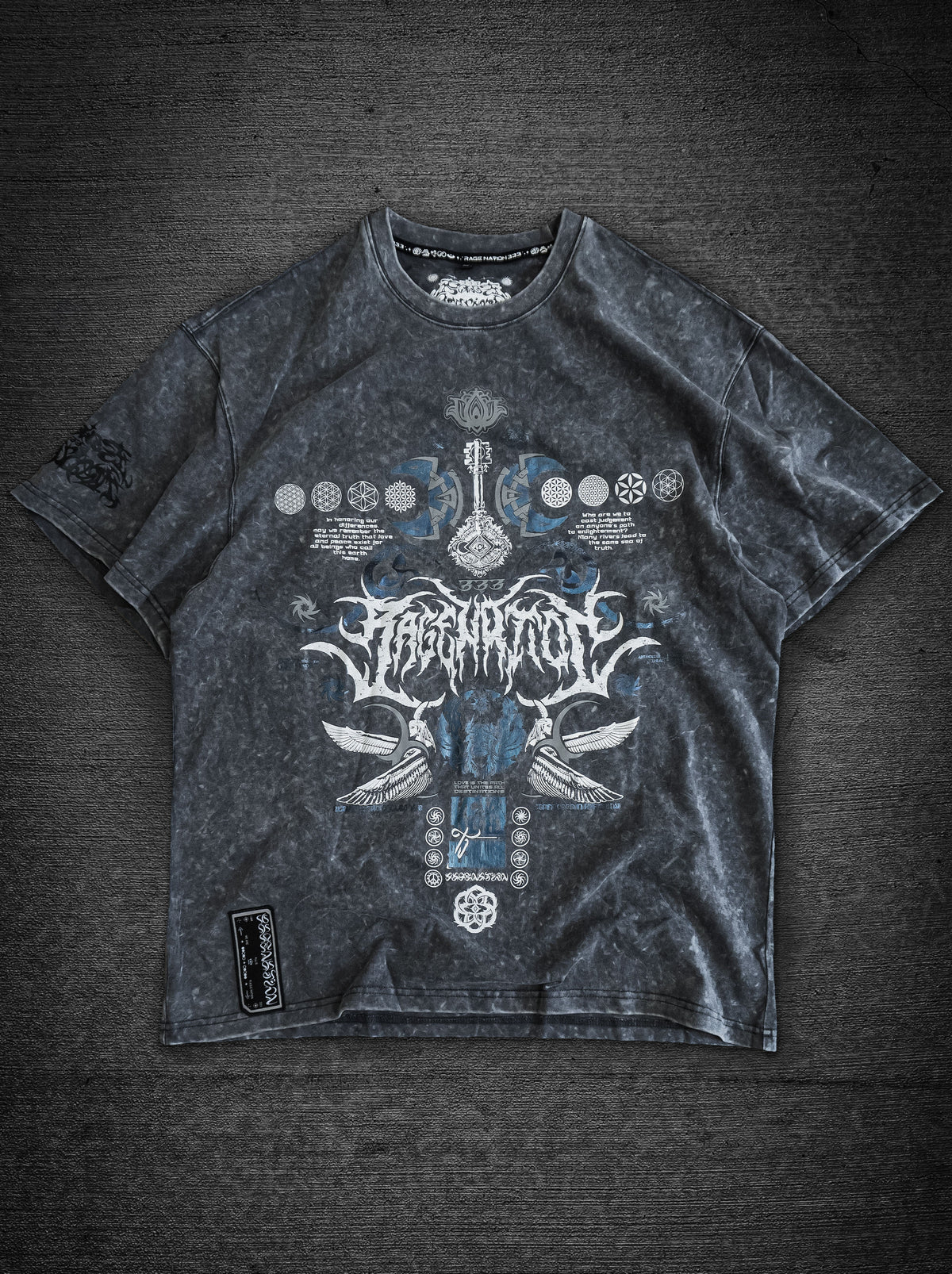 KEYS TO BECOMING ✦ Purple Iridescent + Reflective Ink ✦ Oversized Acidwash T-shirt T-Shirt
