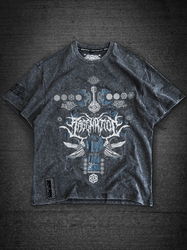 KEYS TO BECOMING ✦ Purple Iridescent + Reflective Ink ✦ Oversized Acidwash T-shirt T-Shirt