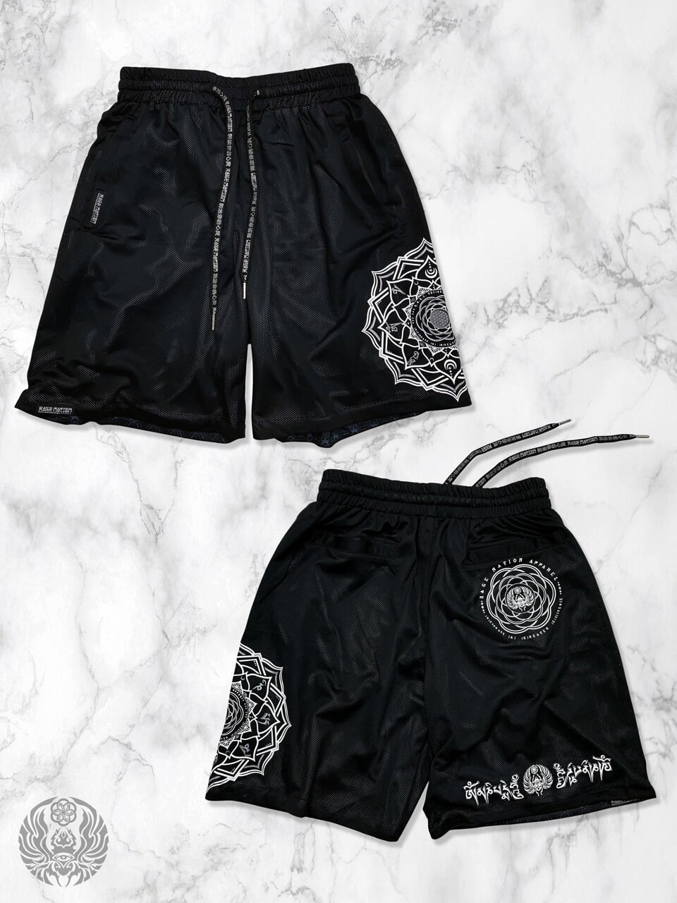 MANTRA V1 ✦ Black/Silver ✦ Reversible Activewear Shorts Shorts