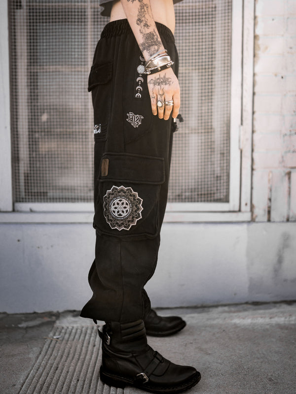 MOKSHA मोक्ष ✦ BLK on BLK Stonewash ✦ Corduroy Flow Joggers Joggers