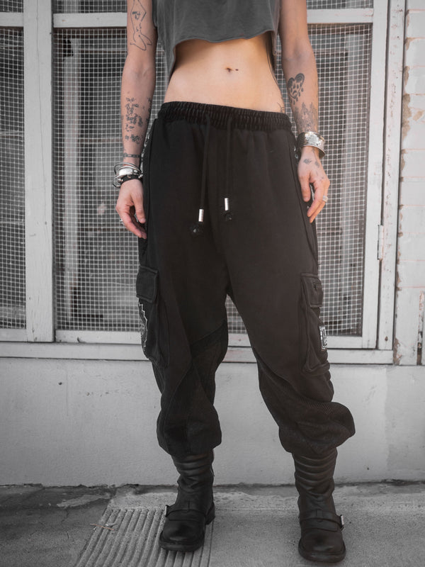 MOKSHA मोक्ष ✦ BLK on BLK Stonewash ✦ Corduroy Flow Joggers Joggers