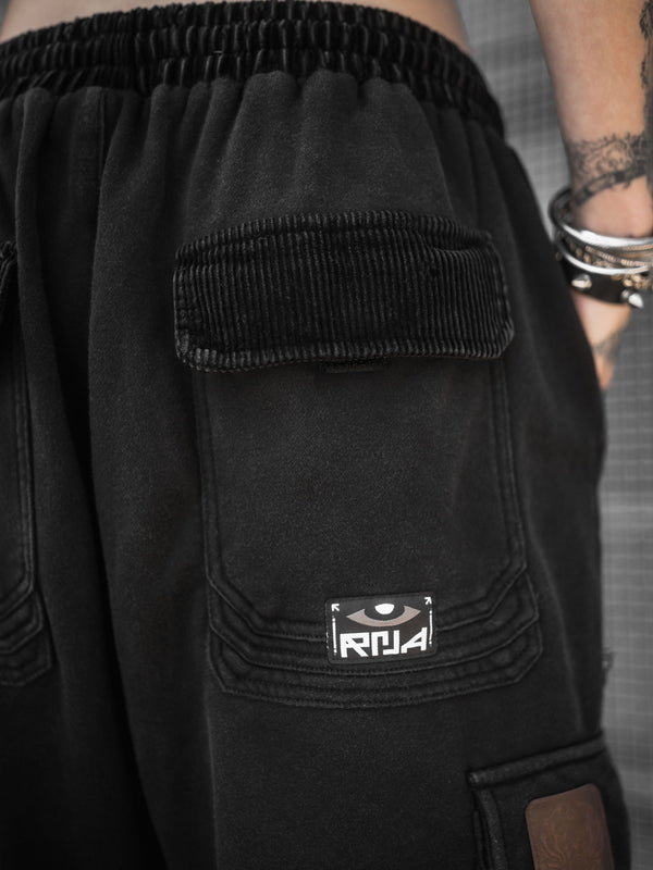 MOKSHA मोक्ष ✦ BLK on BLK Stonewash ✦ Corduroy Flow Joggers Joggers