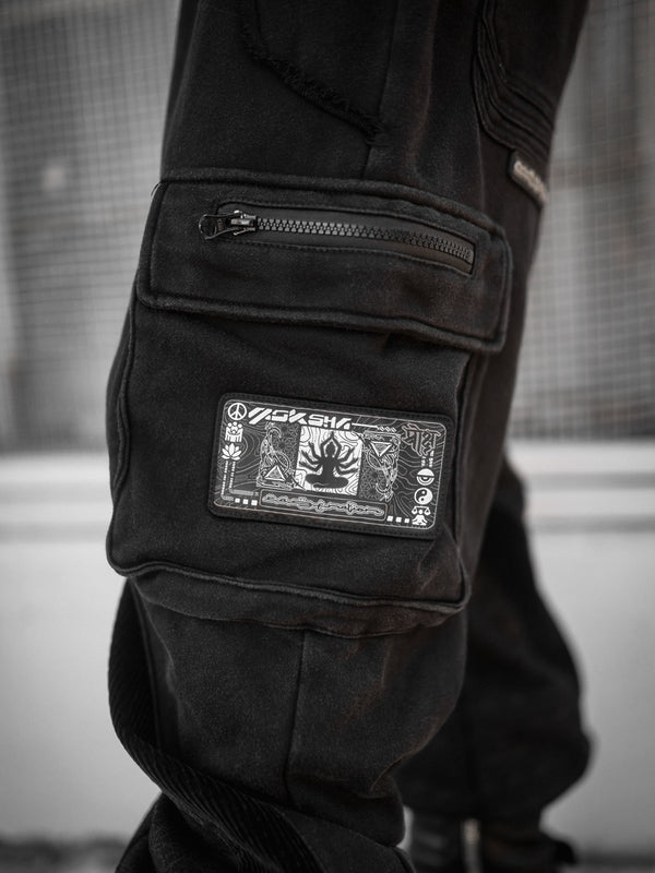 MOKSHA मोक्ष ✦ BLK on BLK Stonewash ✦ Corduroy Flow Joggers Joggers