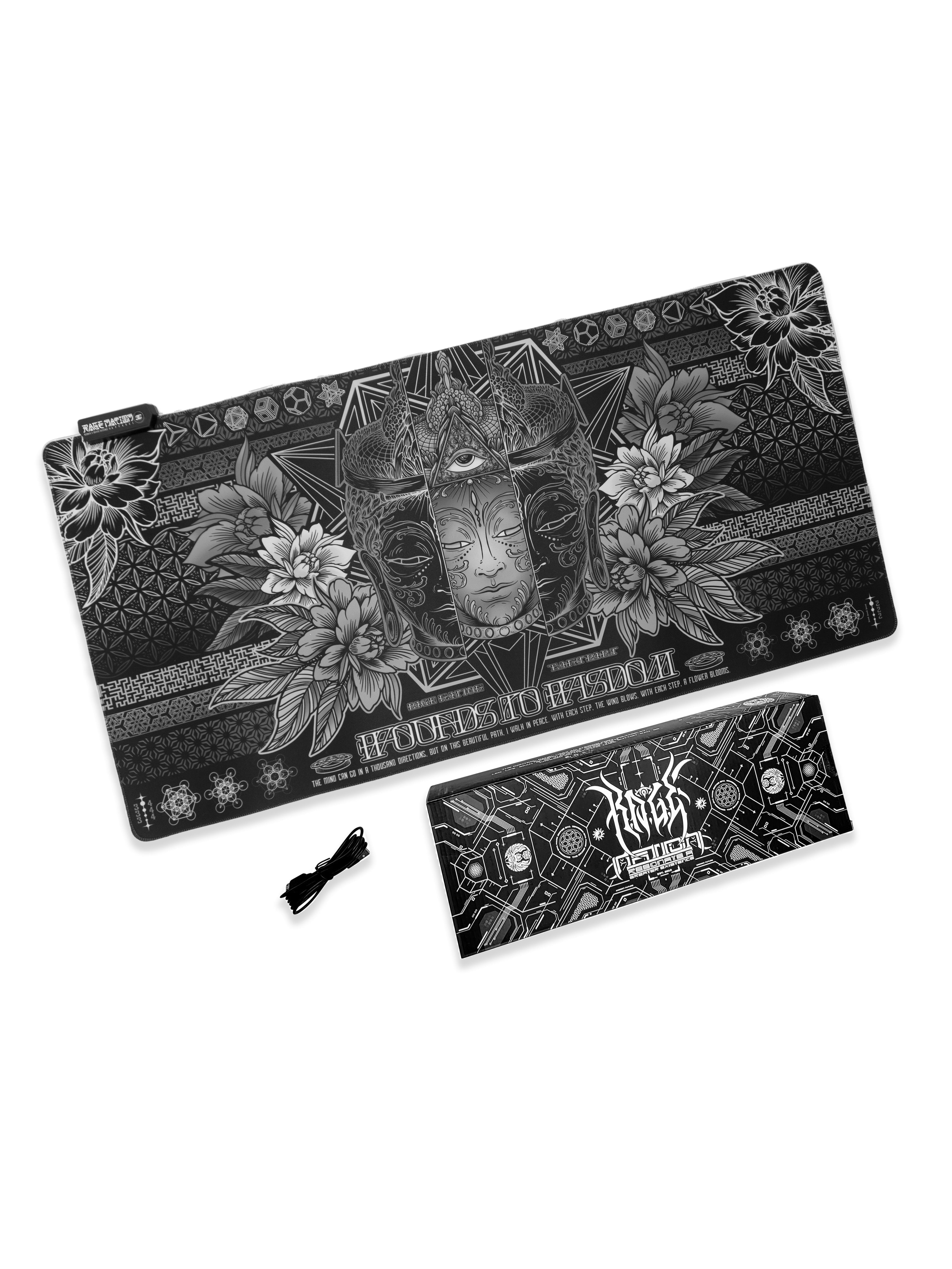 WOUNDS TO WISDOM V1 • MONOCHROME • XXL RGB GAMING MOUSEPAD Mouse Pad 