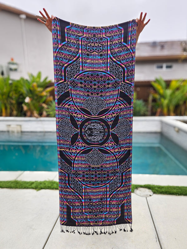 GEOMETRY OF BEING ✦ Blue Gradient ✦ Festival Shawl ✦ SHIPS 12/5 Shawls
