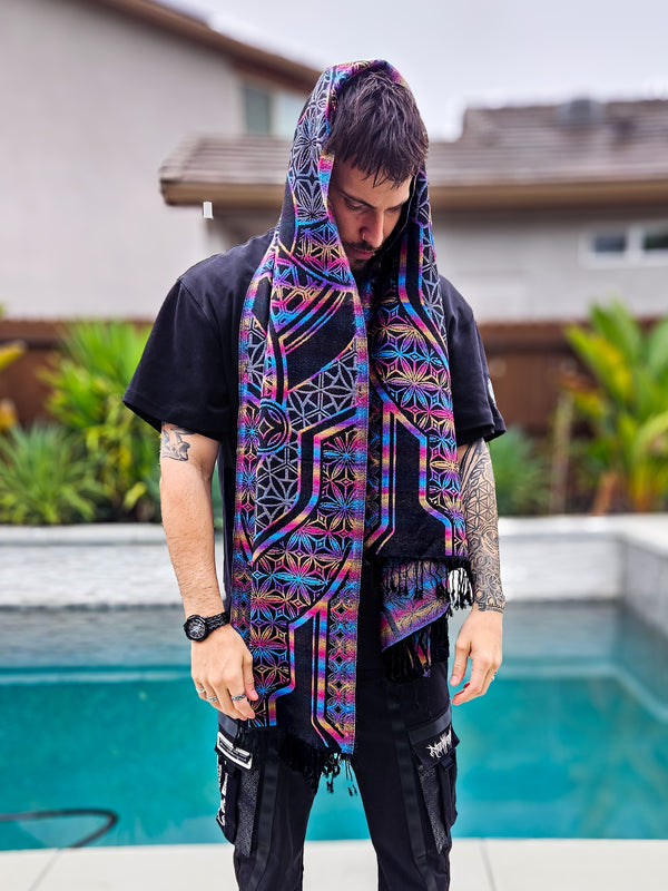GEOMETRY OF BEING ✦ Blue Gradient ✦ Festival Shawl ✦ SHIPS 12/5 Shawls