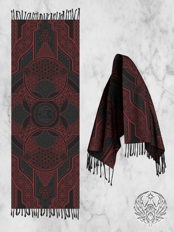 PRE-ORDER ✦ GEOMETRY OF BEING ✦ RED ✦ Shawl / Pashmina Shawls