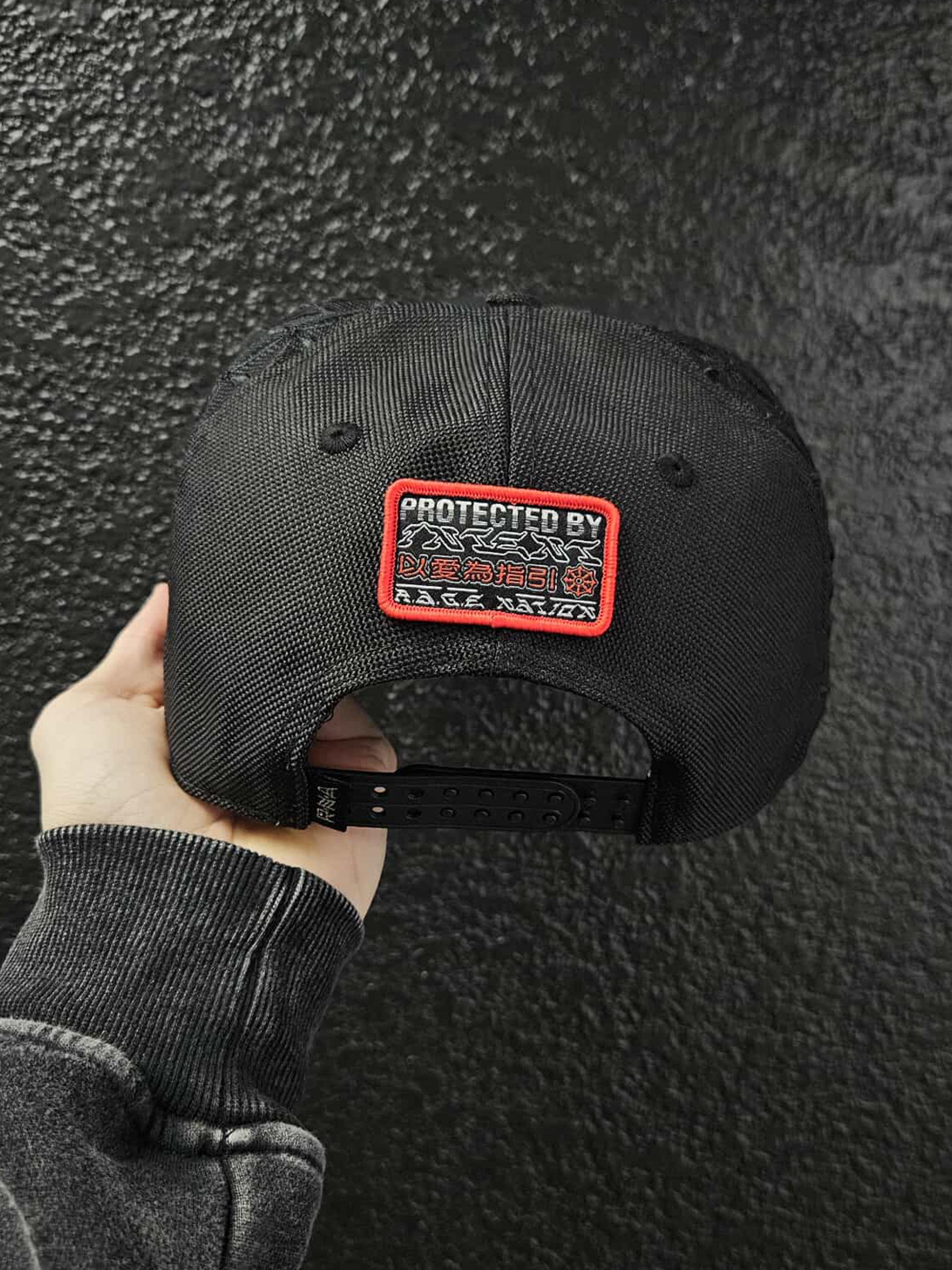 MISPRINT ✦ PROTECTED BY INTENT V1 ✦ Snapback Hat