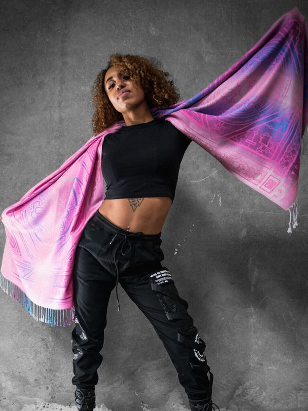 PINK AMETHYST DHARMA • Reversible Festival Shawl/Scarf Shawls
