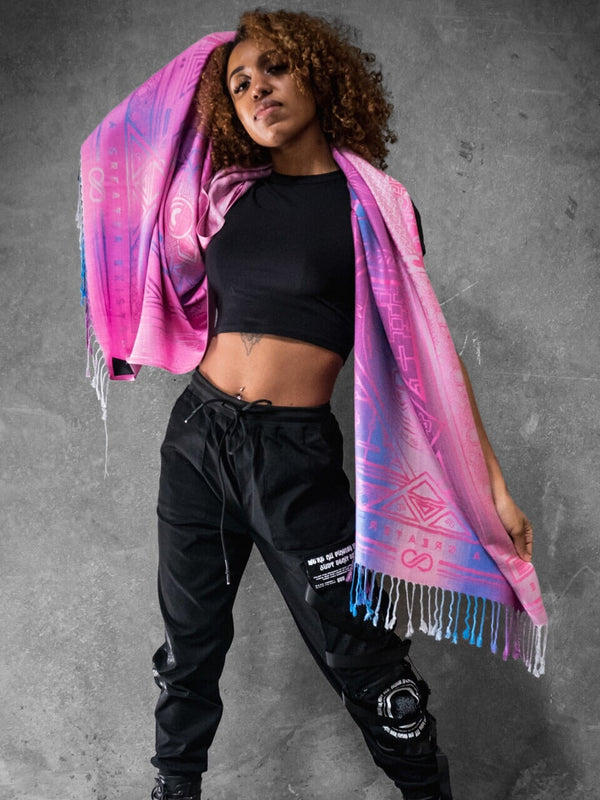 PINK AMETHYST DHARMA • Reversible Festival Shawl/Scarf Shawls