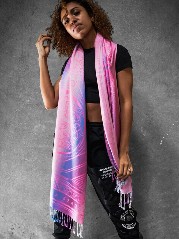 PINK AMETHYST DHARMA • Reversible Festival Shawl/Scarf Shawls