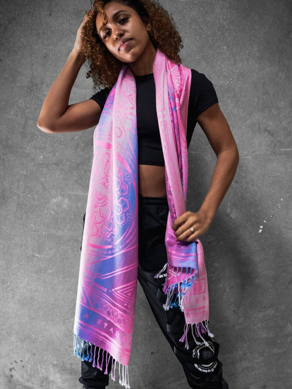 PINK AMETHYST DHARMA • Reversible Festival Shawl/Scarf Shawls