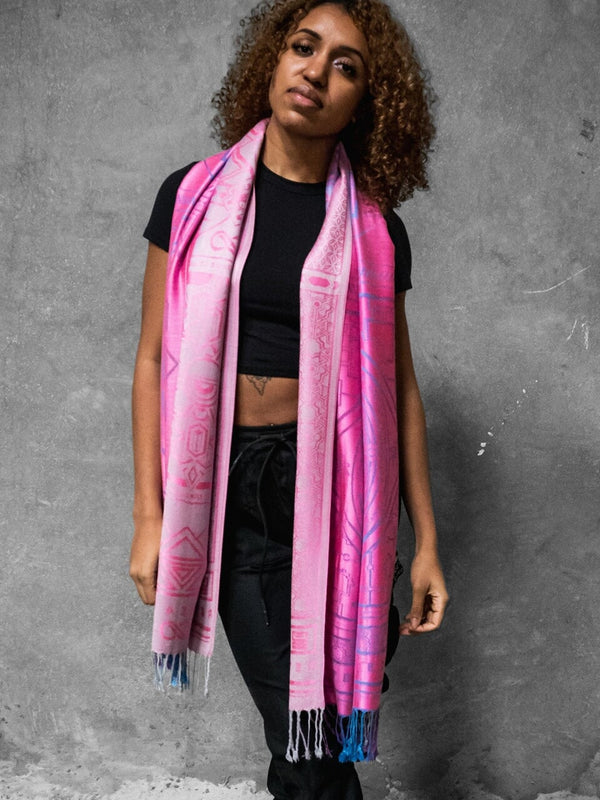 PINK AMETHYST DHARMA • Reversible Festival Shawl/Scarf Shawls
