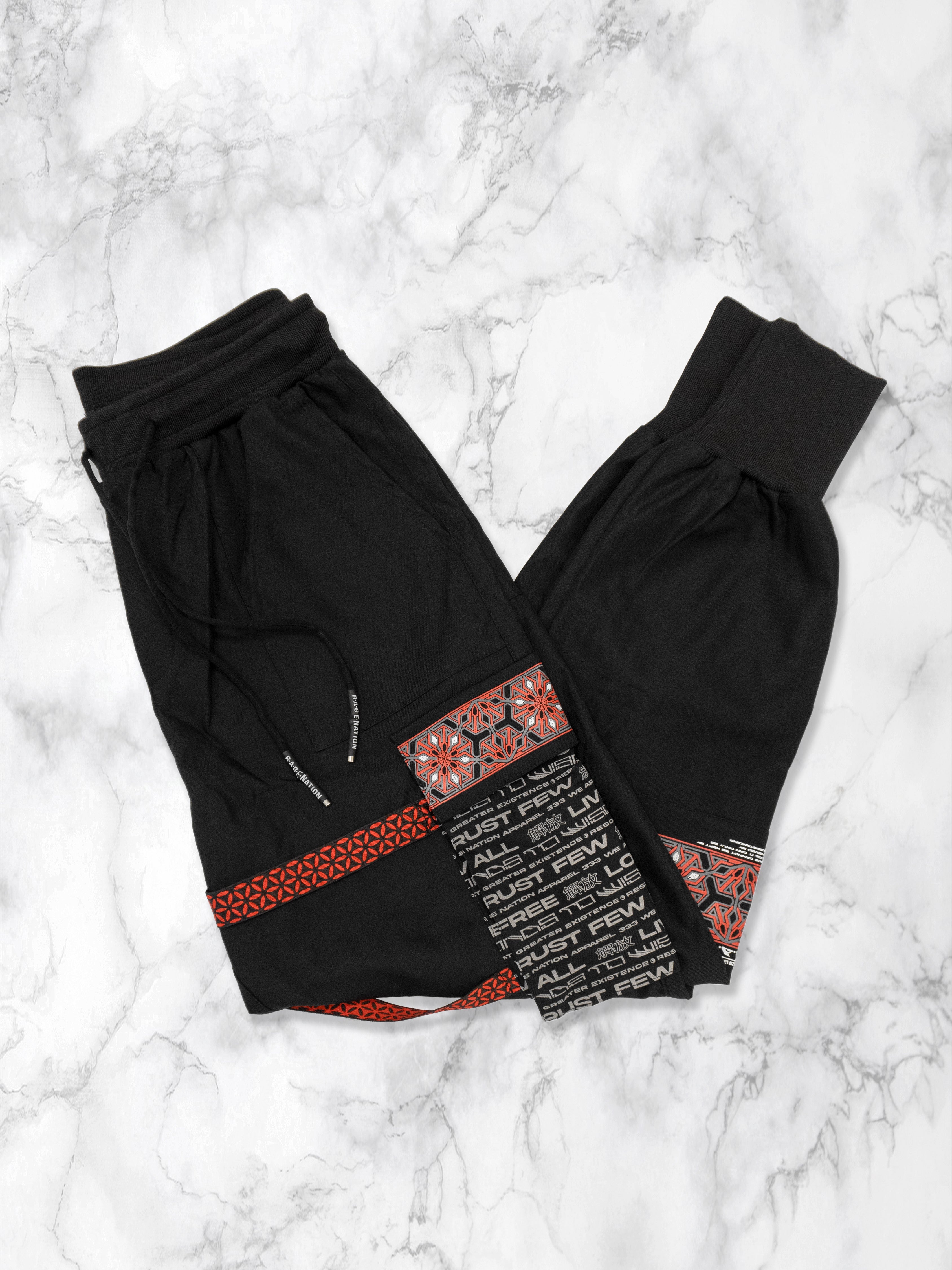 PROTECTED BY INTENT V1 ✦ RED/BLACK ✦ TACTICAL JOGGERS Tacticals