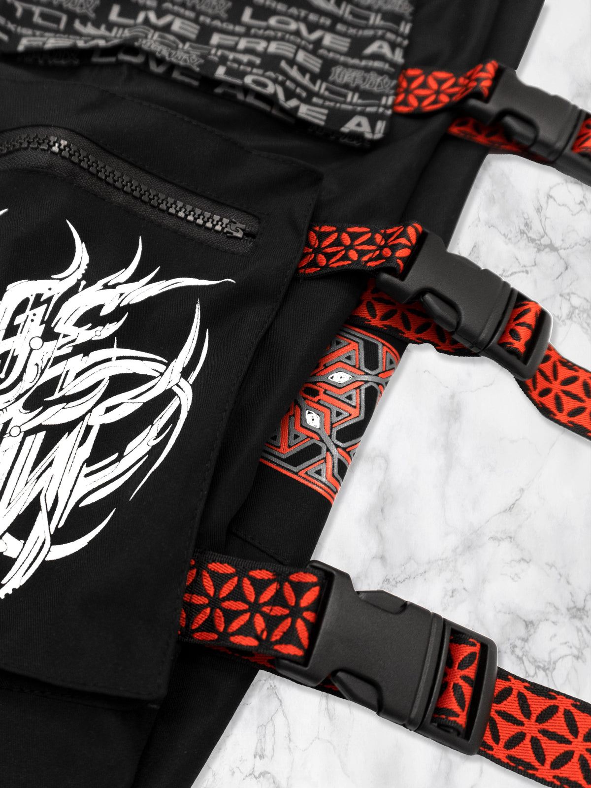 PROTECTED BY INTENT V1 ✦ RED/BLACK ✦ TACTICAL JOGGERS Tacticals