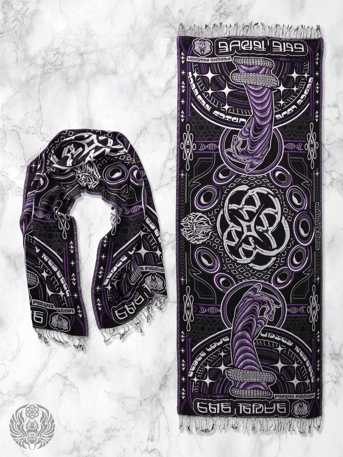 NEW DROP ✦ THE RAVE ✦ Black/Purple Double-Layered Shawl Shawls