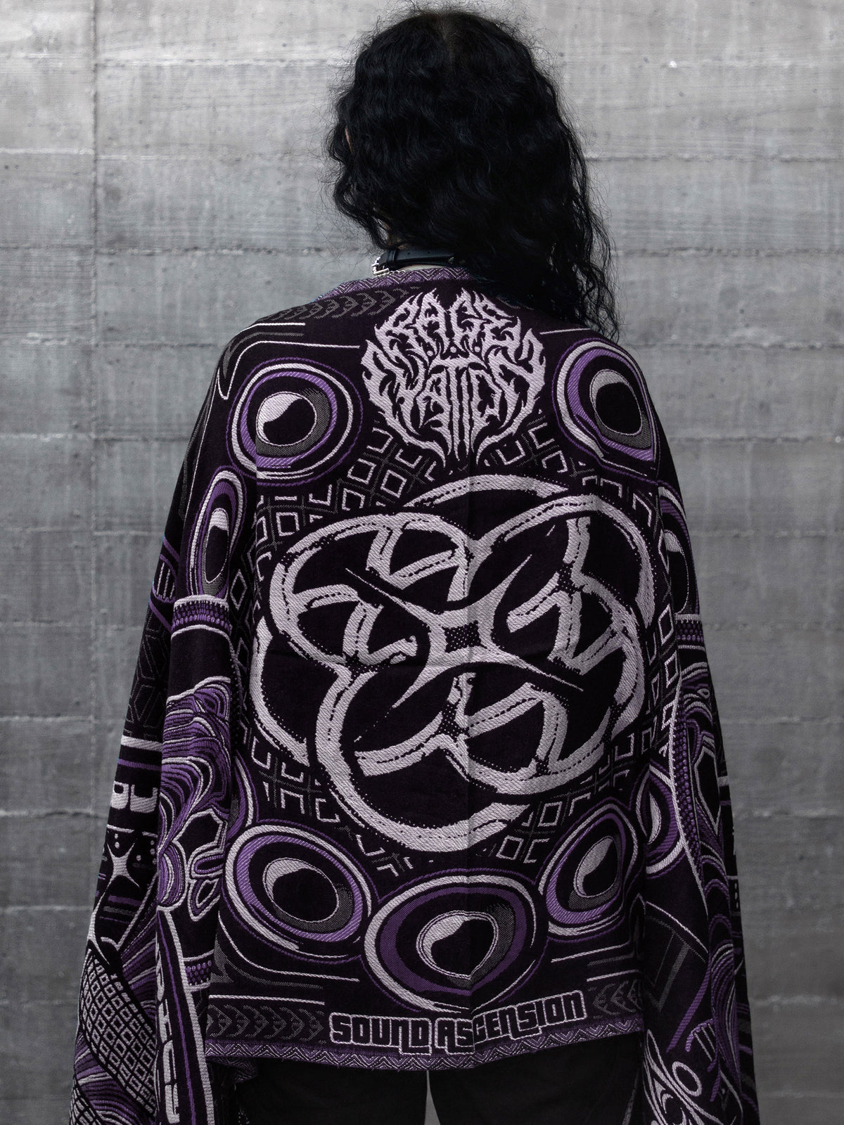NEW DROP ✦ THE RAVE ✦ Black/Purple Double-Layered Shawl Shawls