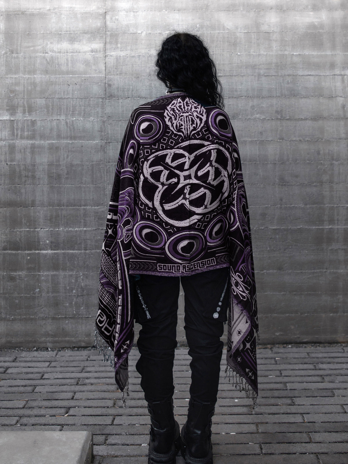 NEW DROP ✦ THE RAVE ✦ Black/Purple Double-Layered Shawl Shawls
