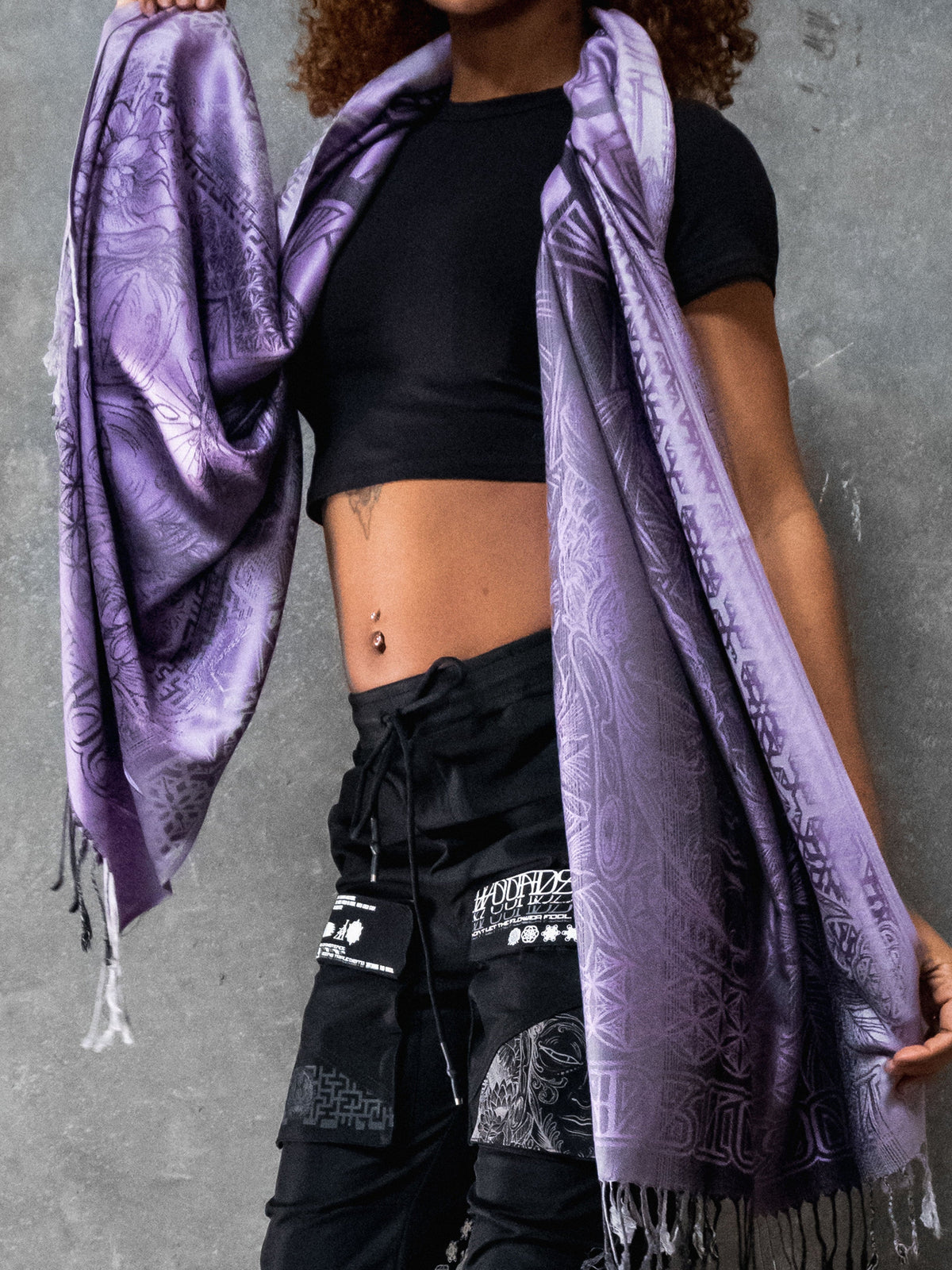 WOUNDS TO WISDOM • Yantrart x Rage Nation • Purple Gradient Shawl Shawls