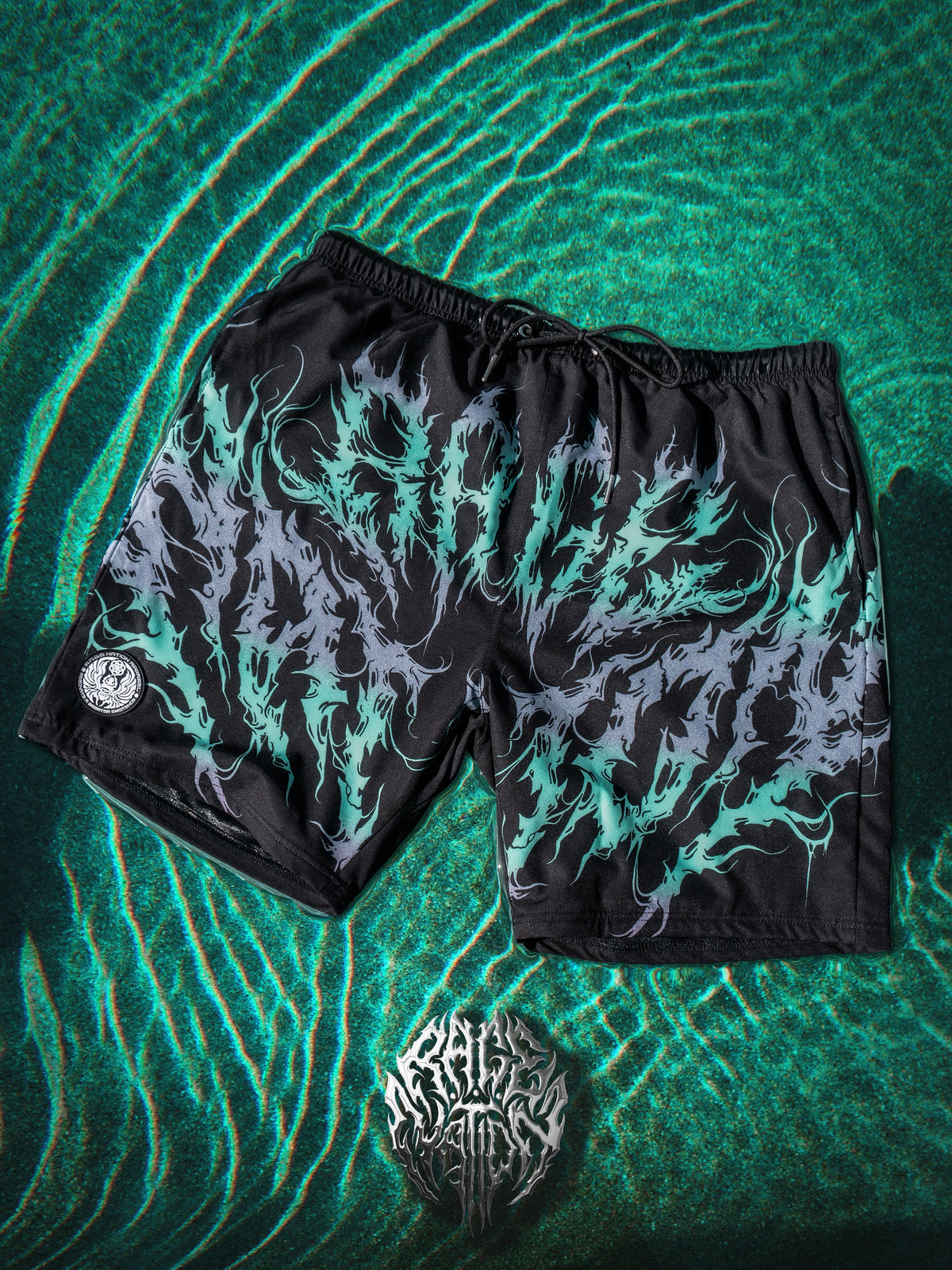 RAGECORE V2 ✦ Turquoise Silver Gradient ✦ Swim Shorts Swim