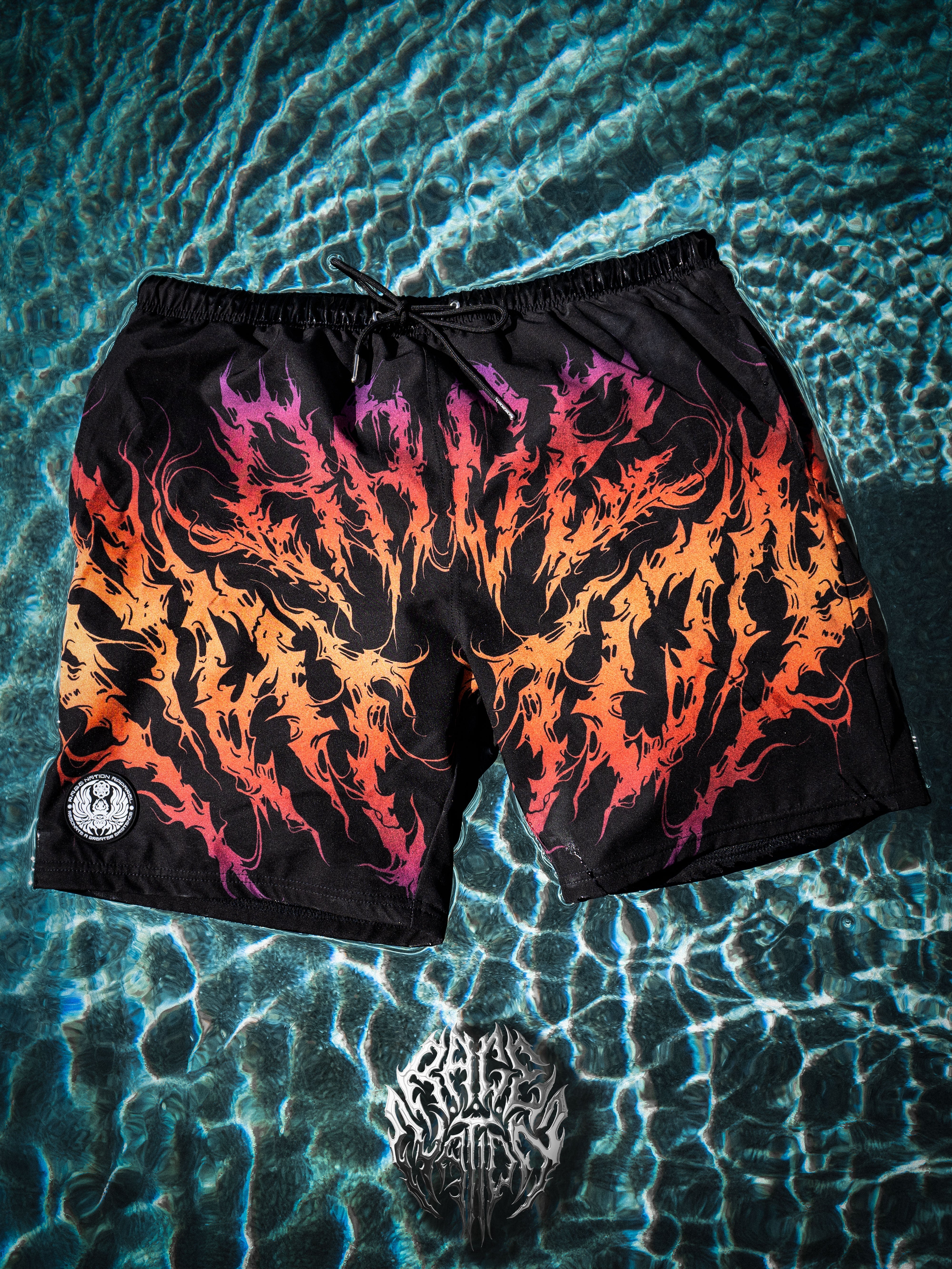 RAGECORE V3 ✦ Textured Sunset Gradient ✦ Swim Shorts Swim