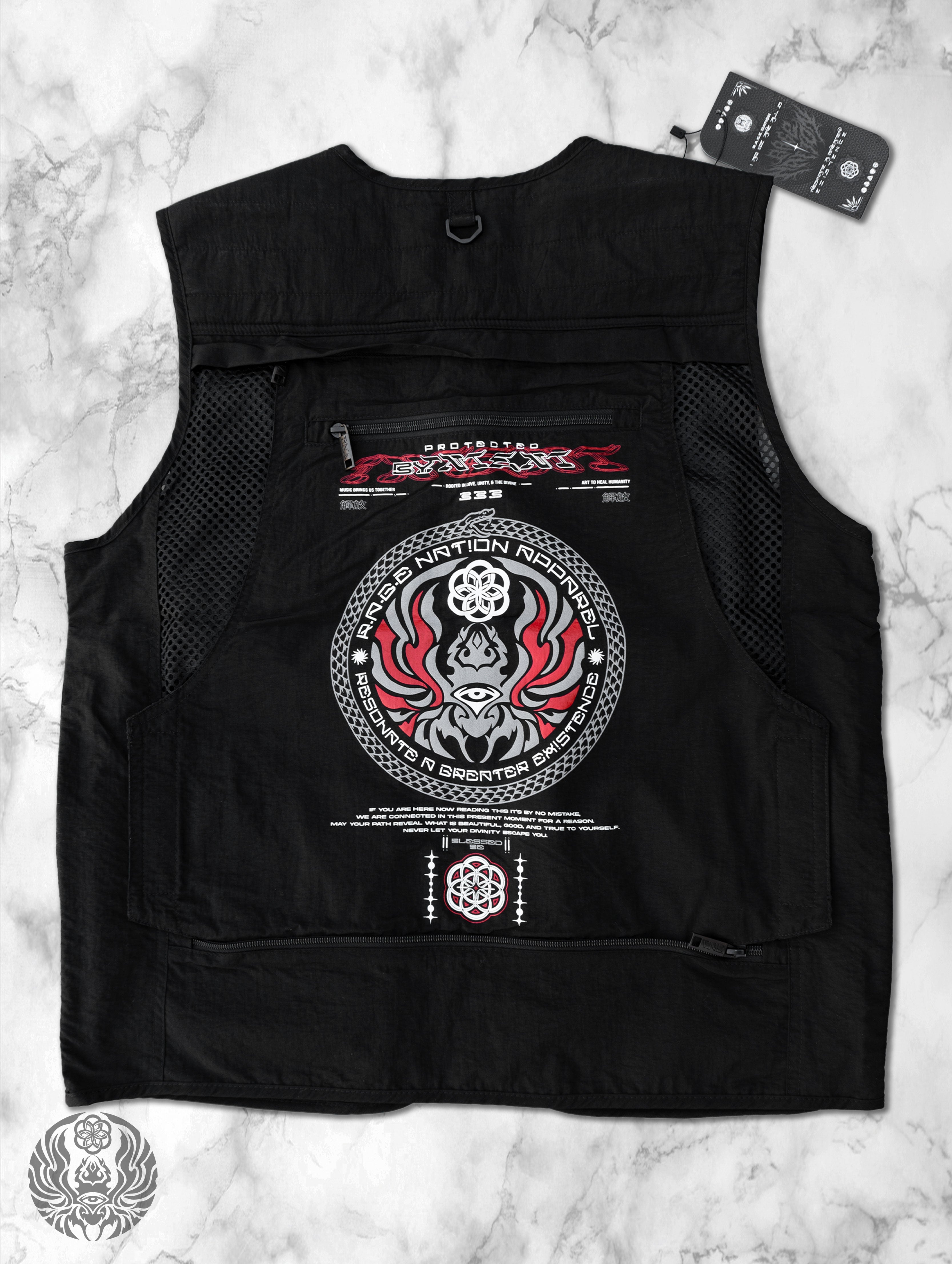 PRE-ORDER 8/22 ✦ PROTECTED BY INTENT V1 ✦ RED/BLACK ✦ TACTICAL VEST Vest