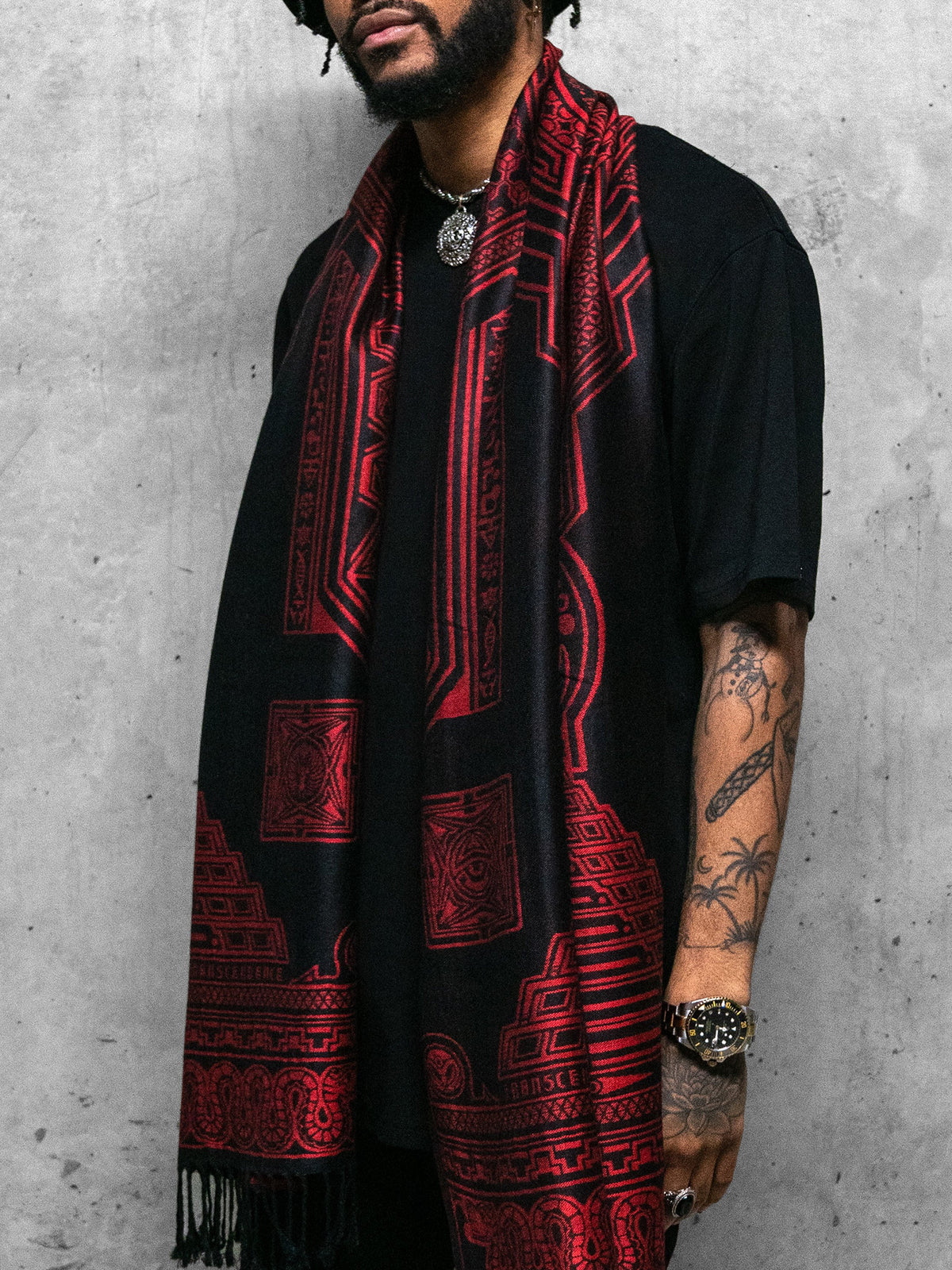 RESTOCKED ✦ TRANSCENDENCE • CRIMSON • GROKKO • Reversible Festival Shawl/Scarf Shawls