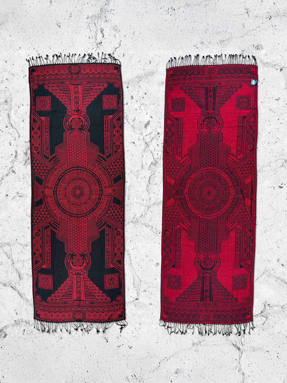RESTOCKED ✦ TRANSCENDENCE • CRIMSON • GROKKO • Reversible Festival Shawl/Scarf Shawls