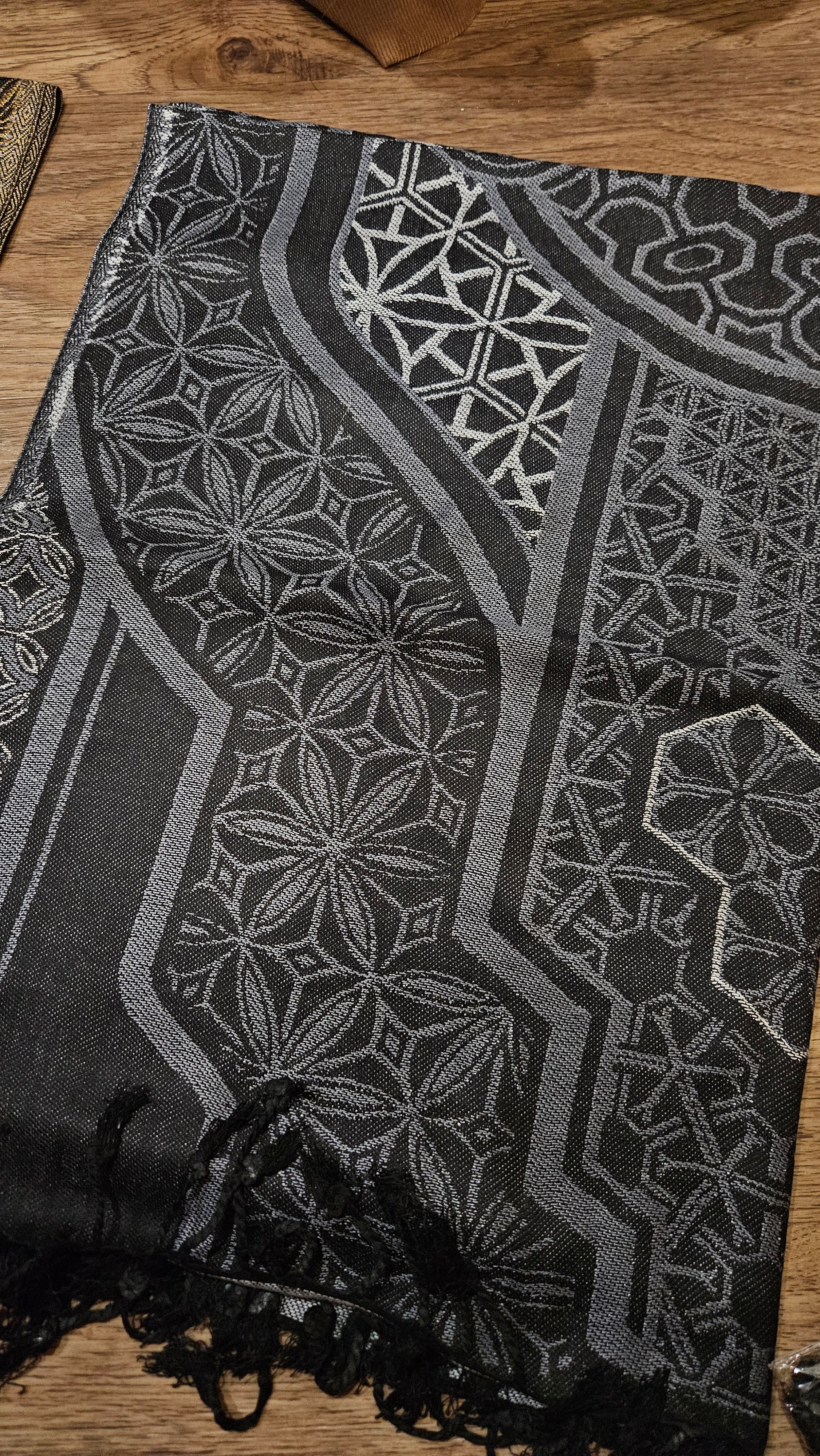 GEOMETRY OF BEING ✦ Dark Grey Festival Shawl Shawls