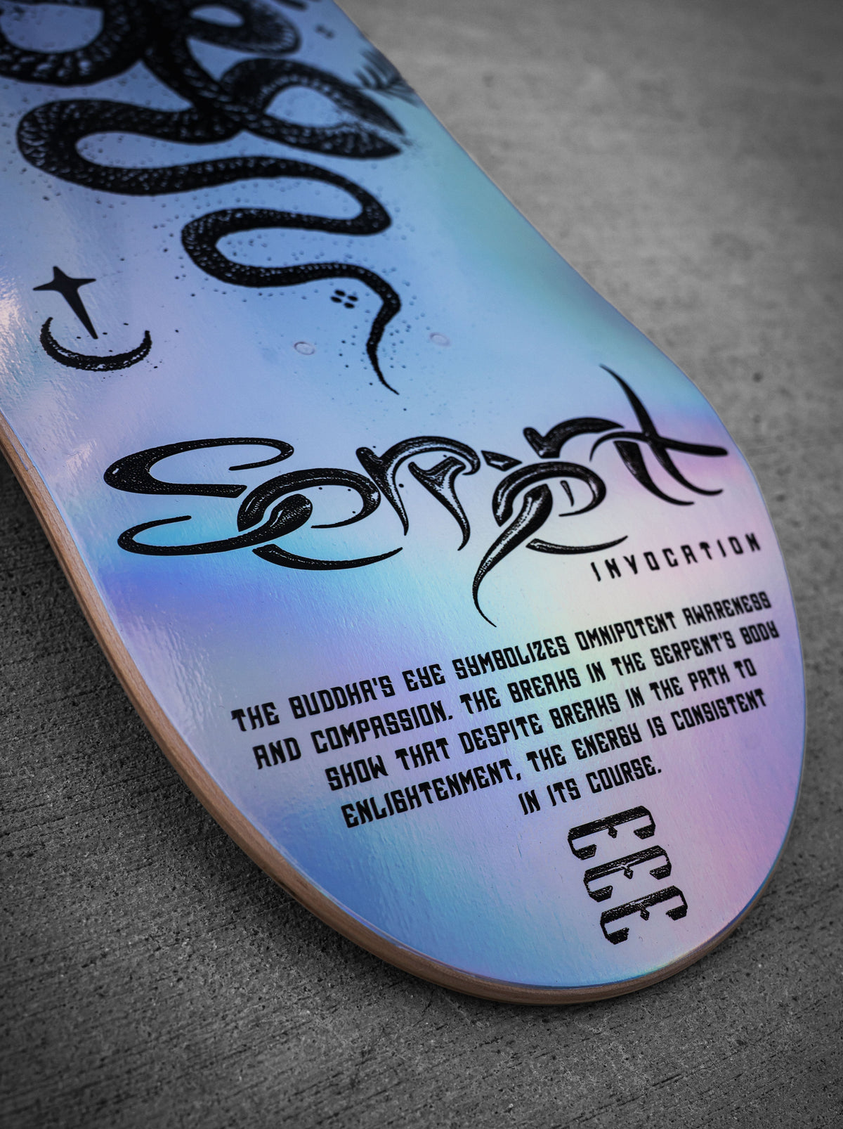 8.25" • SERPENT INVOCATION • Holographic Skateboard Deck Skateboard