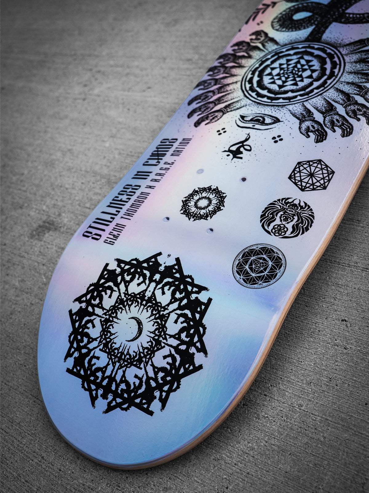 8.25" • SERPENT INVOCATION • Holographic Skateboard Deck Skateboard