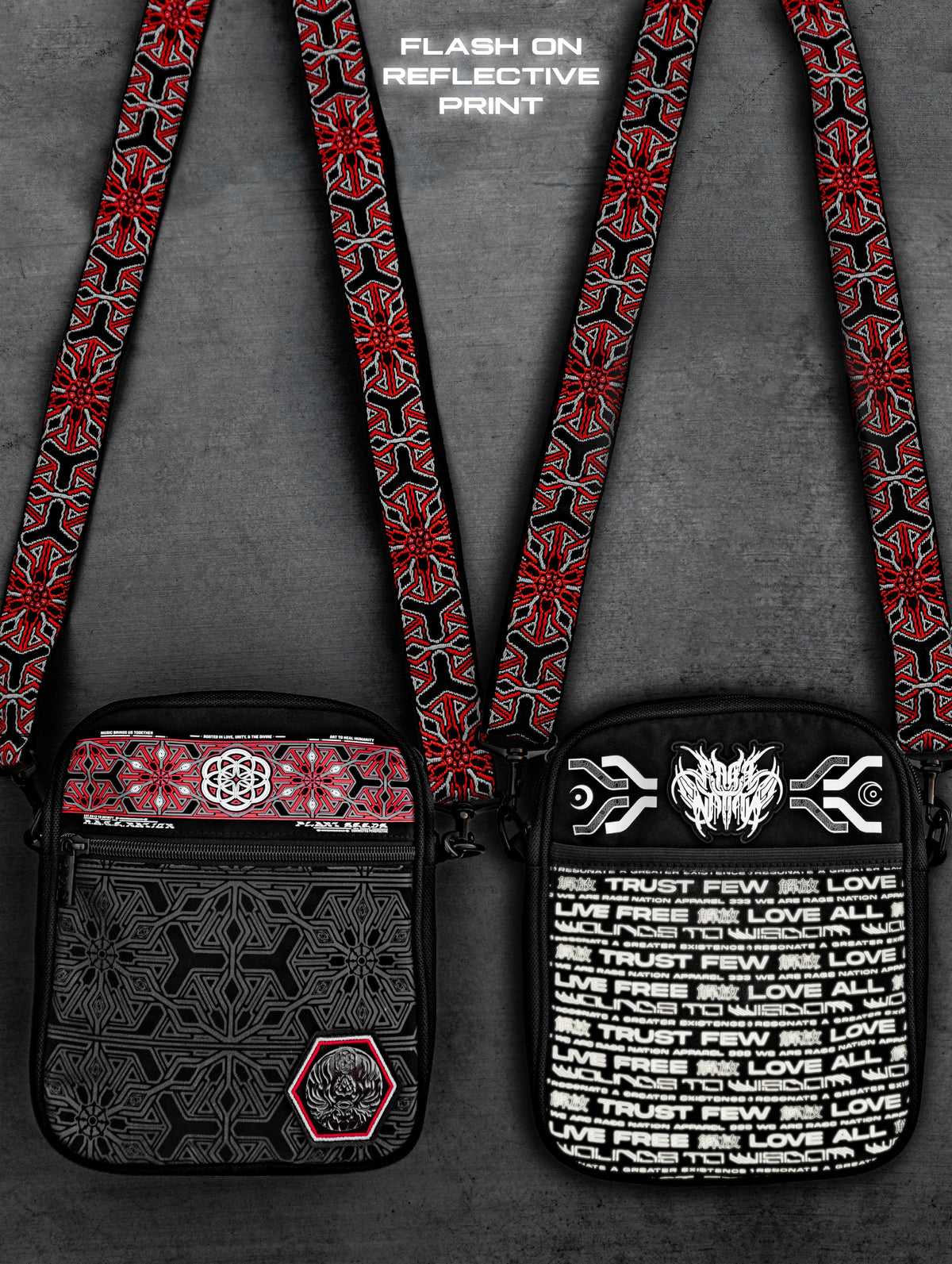 NEW RELEASE • PROTECTED BY INTENT • Double-Sided • Reflective Print • SHOULDER BAG Shoulder Bag