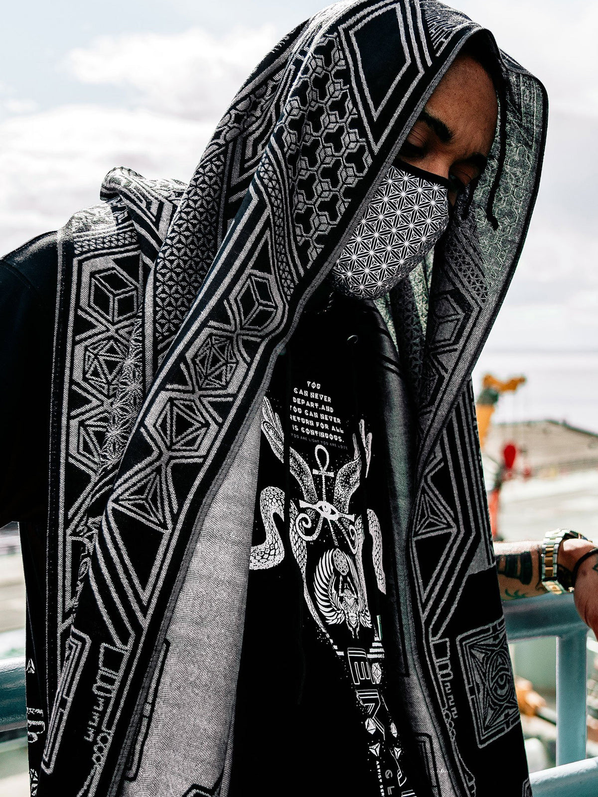 RESTOCKED ✦ TRANSCENDENCE • SILVER • GROKKO • Reversible Festival Shawl/Scarf Shawls